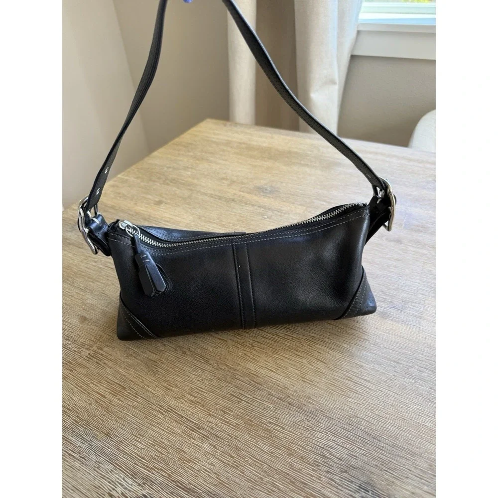 Coach Hampton Leather Handbag Black Y2K Vintage Coach Hampton Y2K 